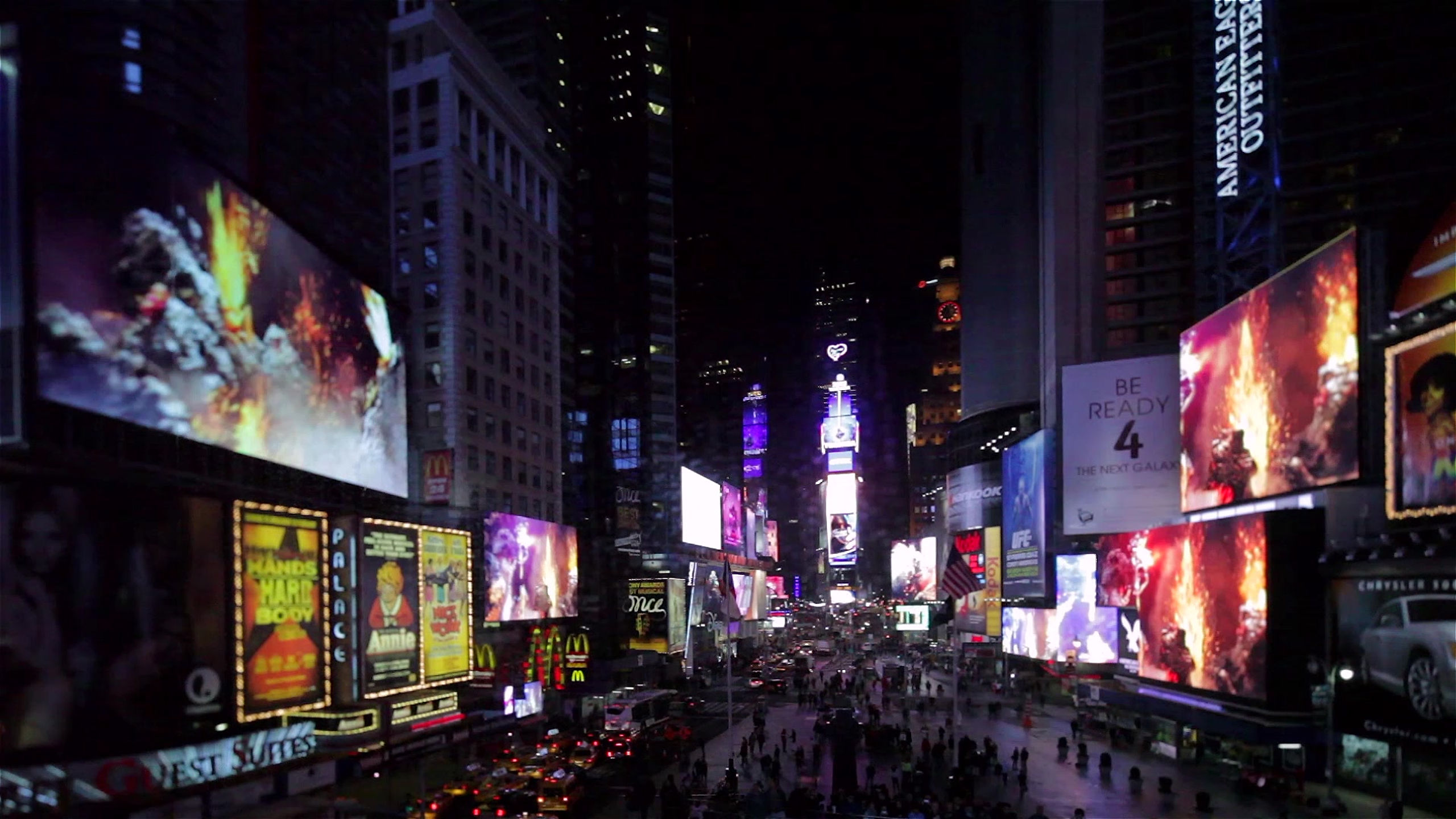 Bjork's "Mutual Core" in Times Square Midnight Moment